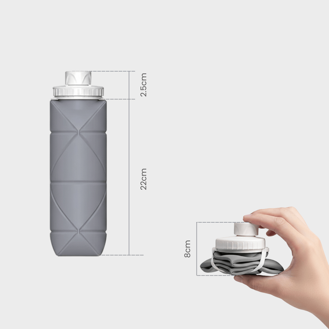 Silicone Folding Water Bottle ( Grey )