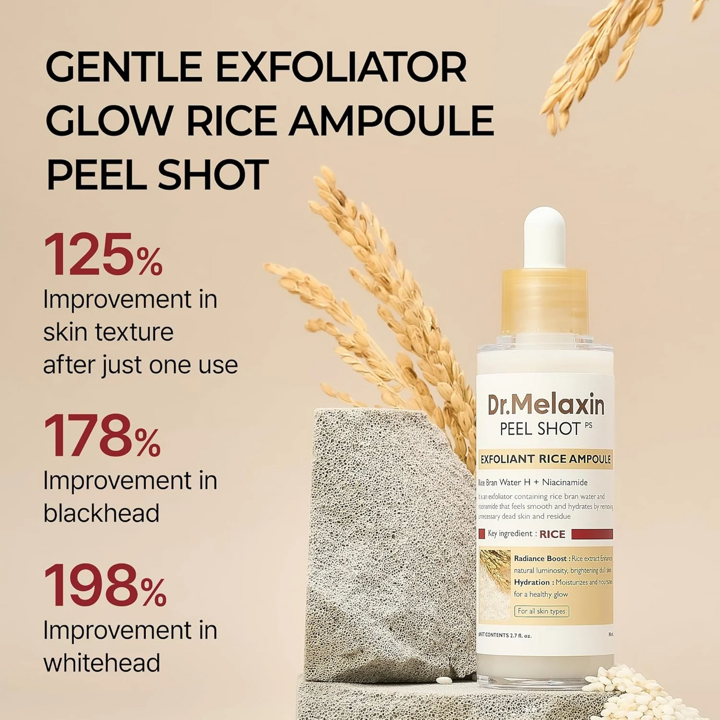 Pack of 2 Dr. Melaxin Peel Shot Exfoliant Rice Ampoule