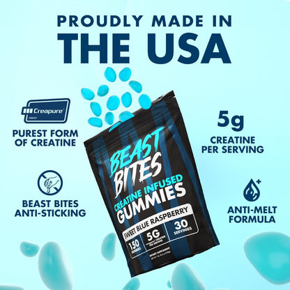 Blue Raspberry Creatine Gummies | 5g per Serving