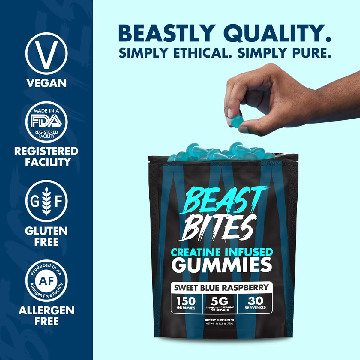 Blue Raspberry Creatine Gummies | 5g per Serving