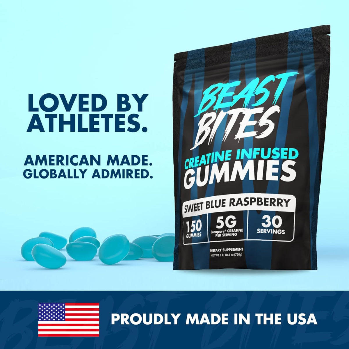 Blue Raspberry Creatine Gummies | 5g per Serving