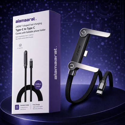 Fast Charging Foldable Phone Holder Cable