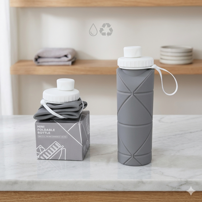 Silicone Folding Water Bottle ( Grey )